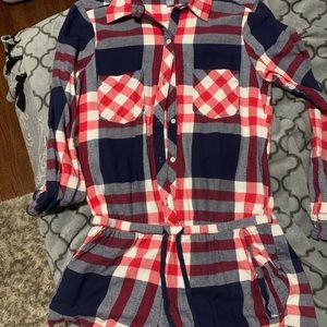 Flannel pajama romper